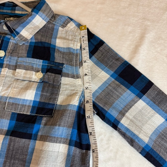 OshKosh B'gosh Blue and Gray Plaid Button Down Shirt - Picture 8 of 10